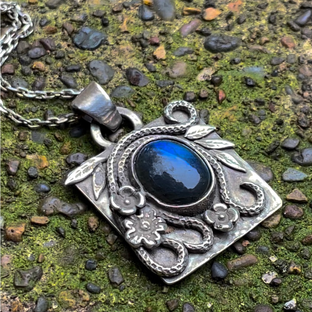Sterling Silver, celestial, Labradorite necklace